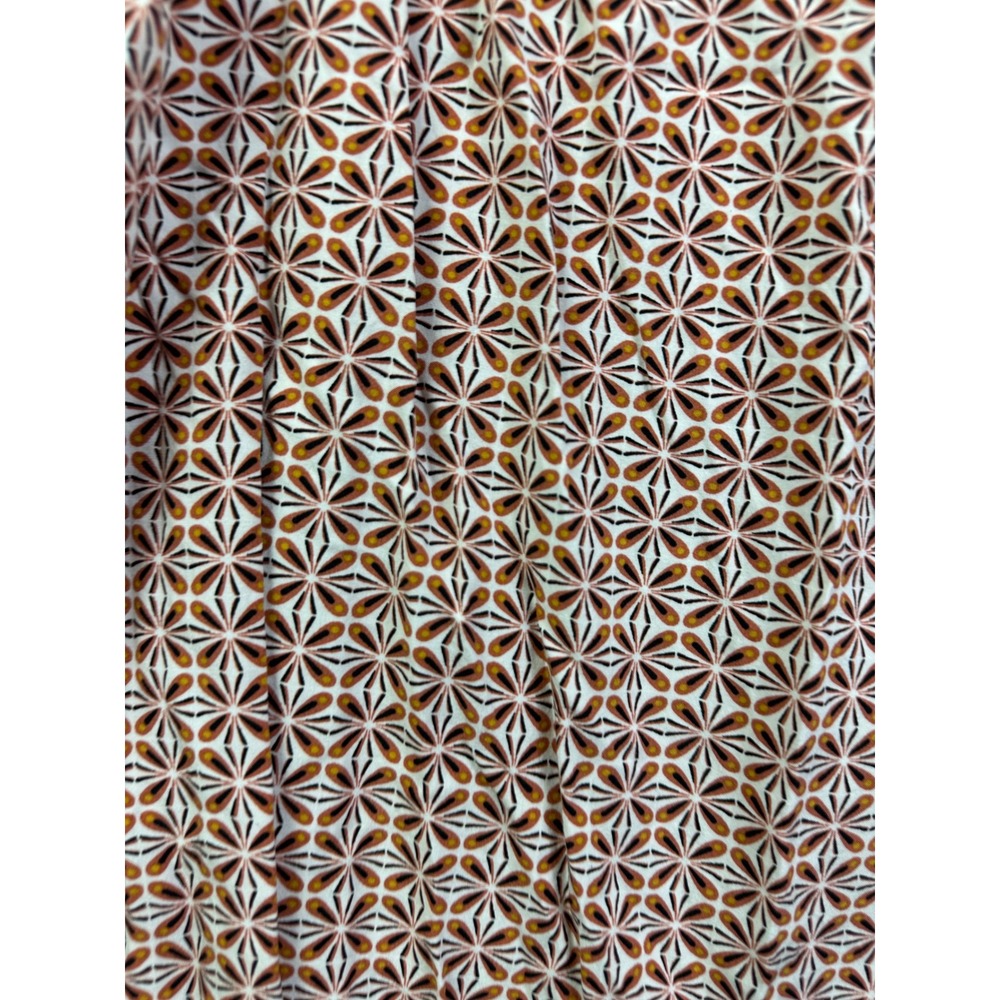 Max Studio Women Medium Geometric Floral Peasant Blouse Tassel Tie Smocked Cuff - Picture 5 of 12